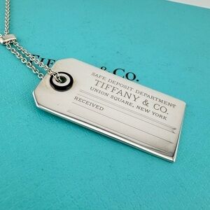 RARE Tiffany & Co. Safe Deposit Box Onyx Necklace Sterling Silver 🔖🔖